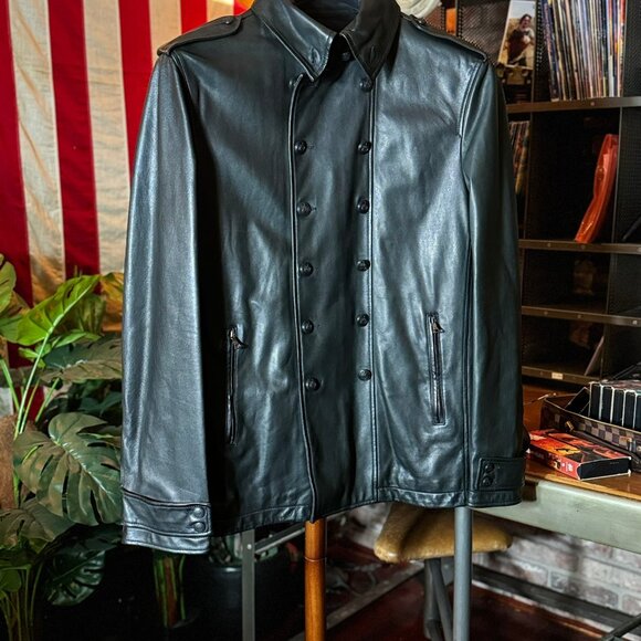 *RARE* JOHN VARVATOS Limited Edition Double Breasted Leather Jacket Sz52 RP$2698 - Picture 2 of 16